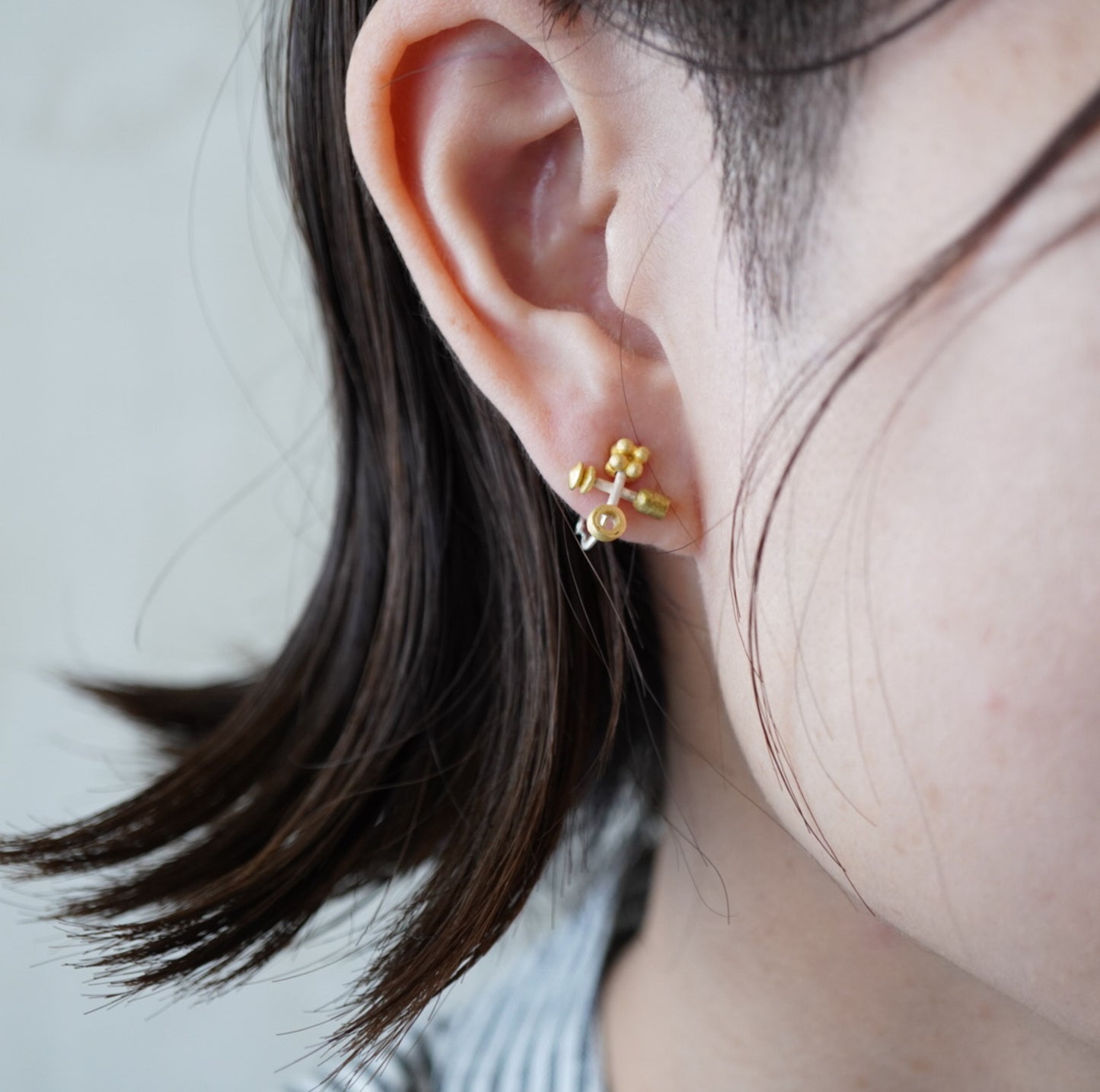 N-09- 3seeds Earring bronze(シングル)