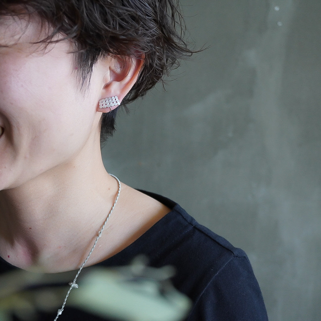 N-39- Pattern Earring マルとカーヴ silver