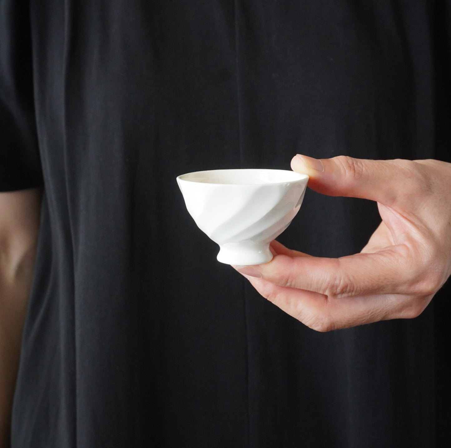 K-49- 茶杯鎬高台 白釉