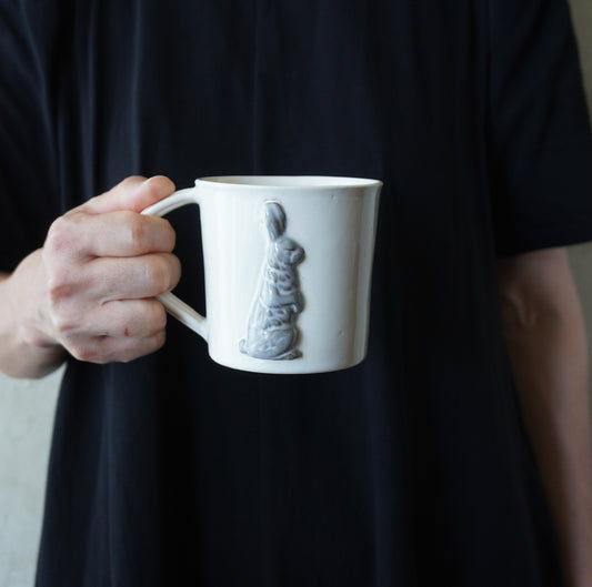 K-23- 兎のマグカップ 茶兎
