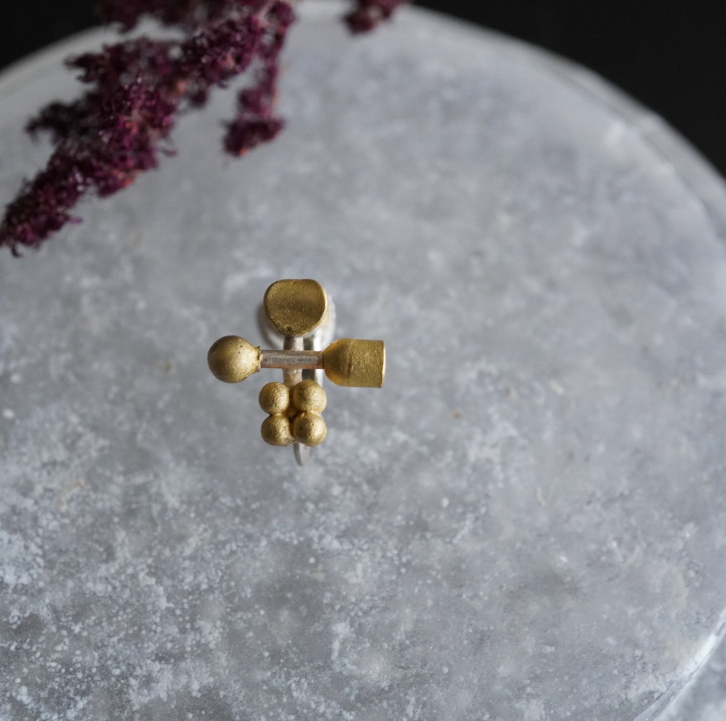 N-07- 4seeds Earring bronze（シングル）