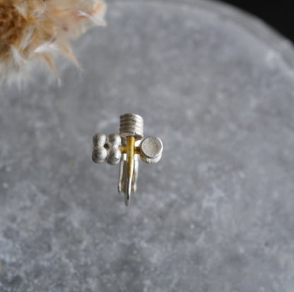 N-08- 3seeds Earring silver（シングル）
