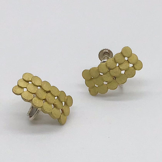 N-82- Pattern earring マルとカーヴ bronze