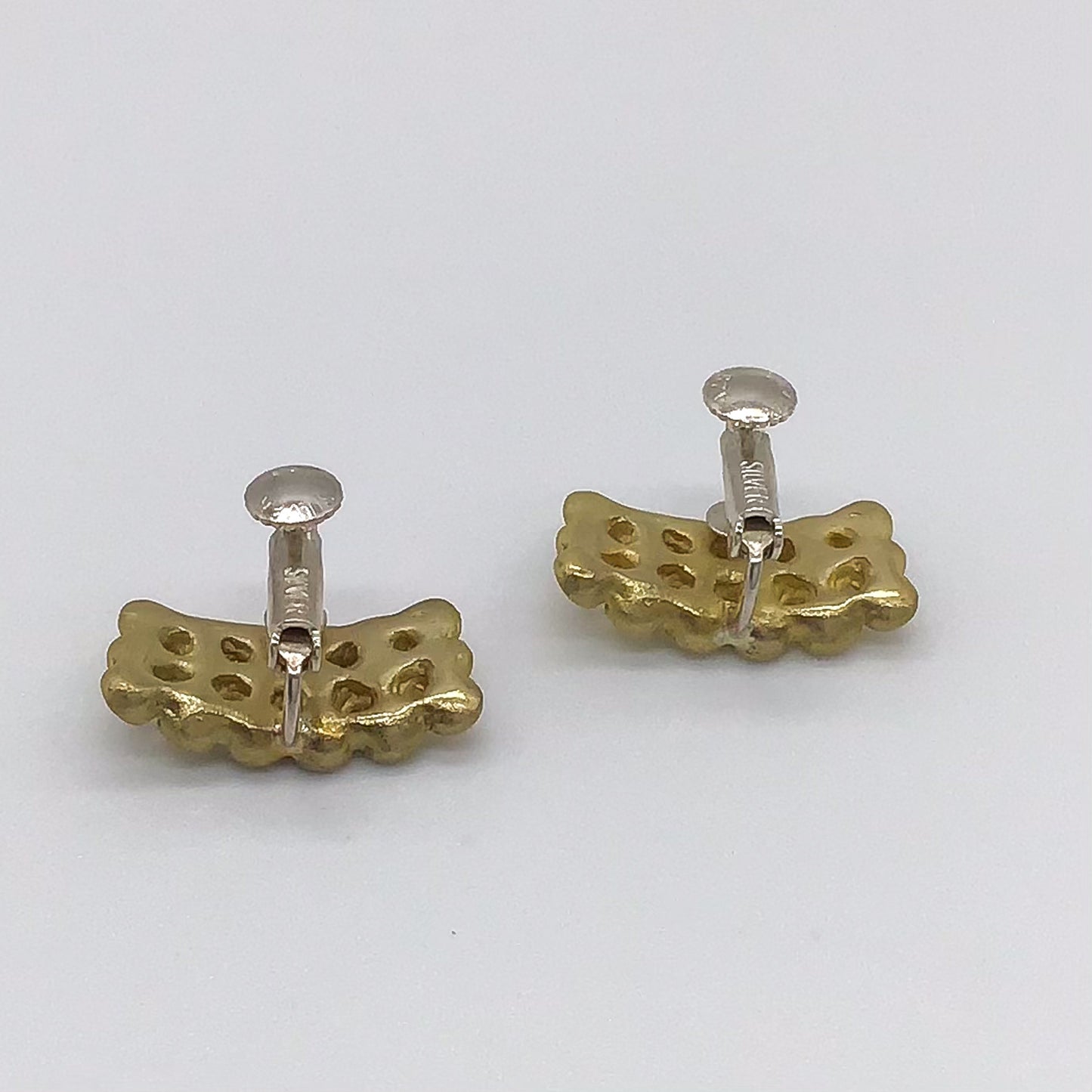 N-82- Pattern earring マルとカーヴ bronze
