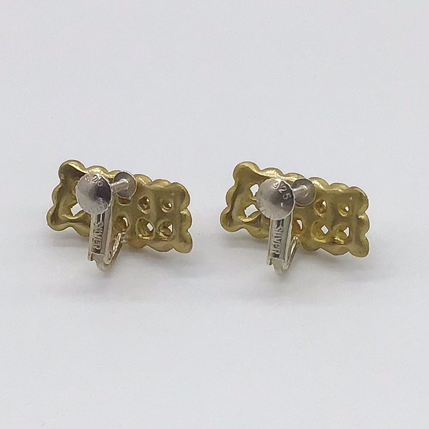 N-82- Pattern earring マルとカーヴ bronze