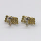 N-82- Pattern earring マルとカーヴ bronze