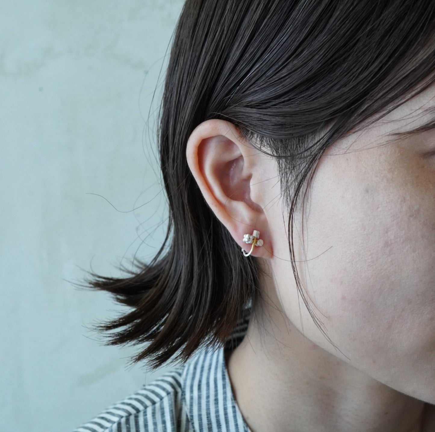 N-08- 3seeds Earring silver（シングル）