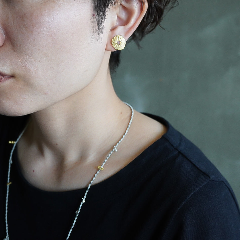 N-35- Pattern Earring マル bronze