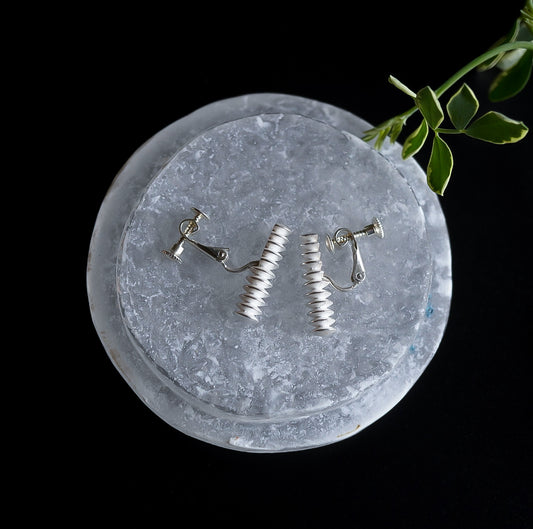 N-73- Coil Earring silver