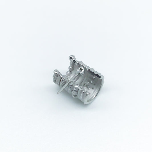 N-40- 束と層のピアス silver