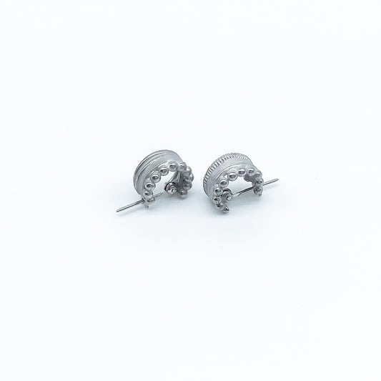 N-43- 束と層のピアスS silver