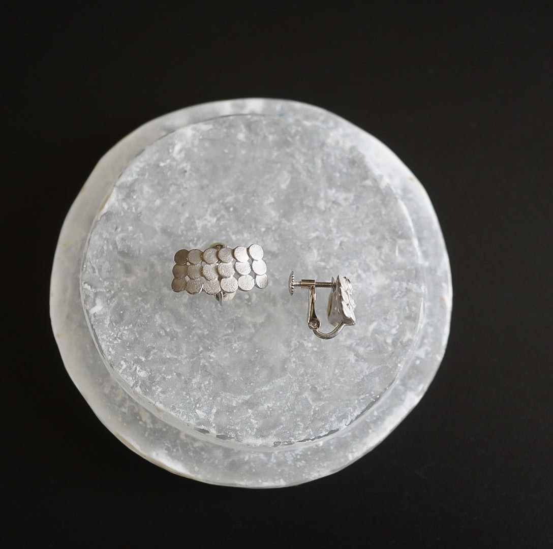 N-39- Pattern Earring マルとカーヴ silver