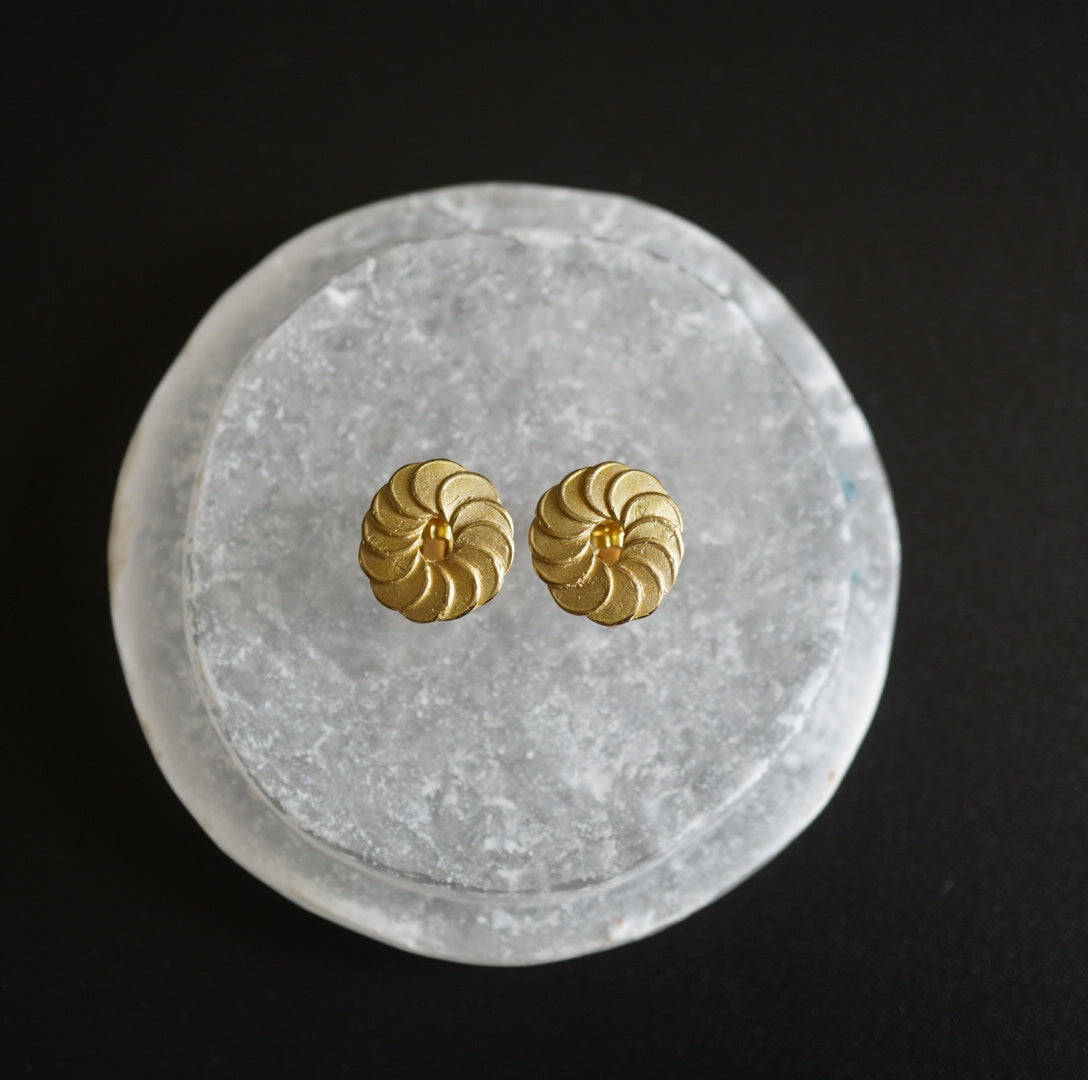 N-35- Pattern Earring マル bronze