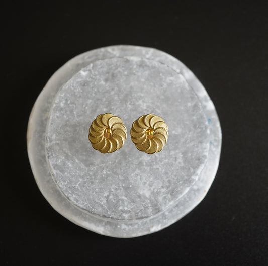 N-35- Pattern Earring マル bronze