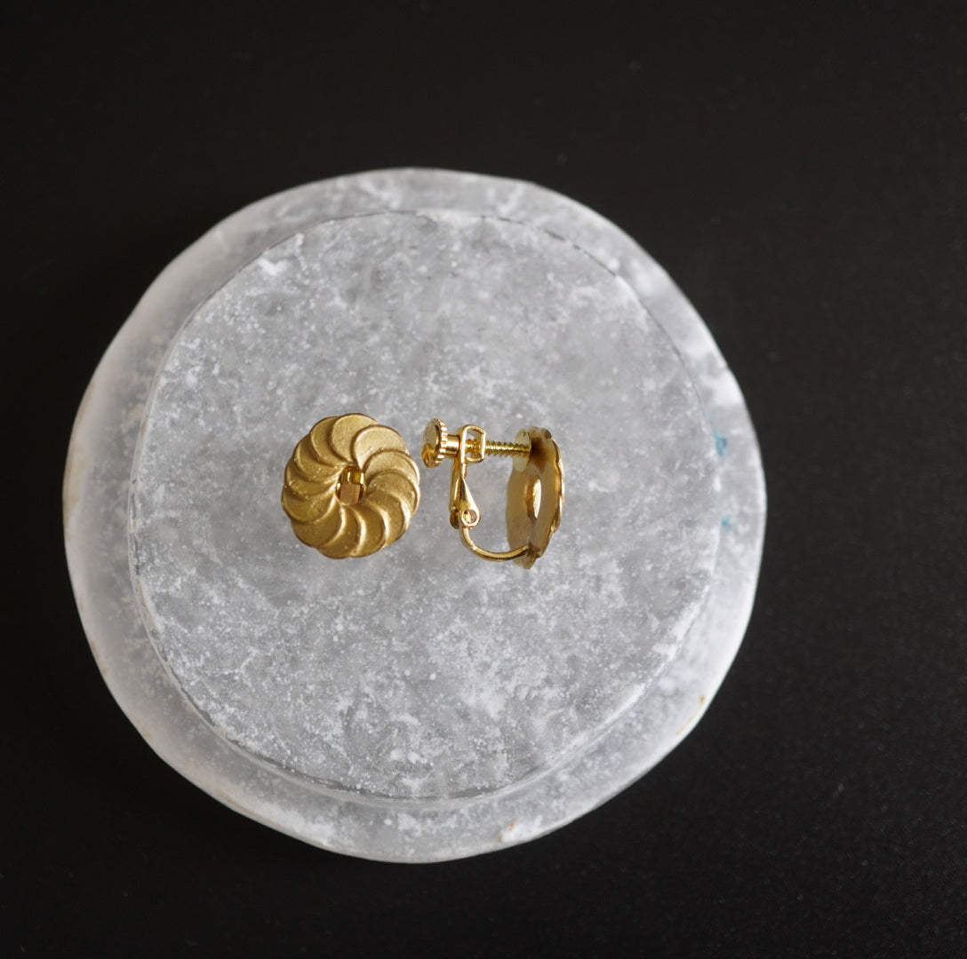 N-35- Pattern Earring マル bronze