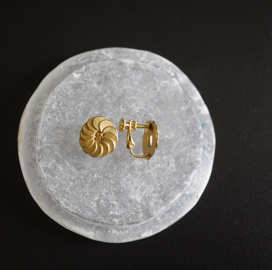 N-35- Pattern Earring マル bronze